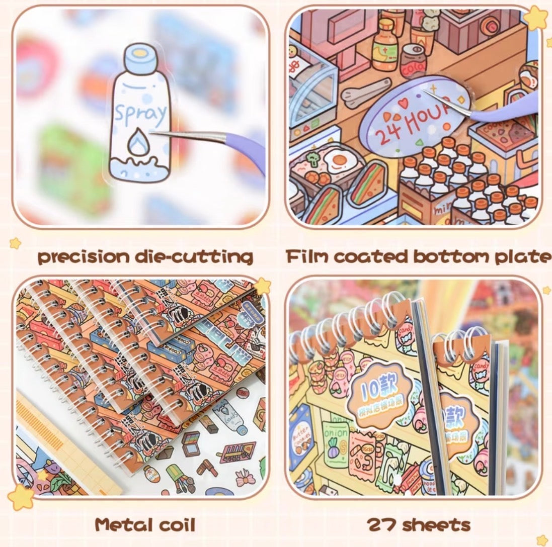 Libro de Stickers de Escenas 3D en Miniatura