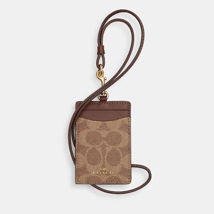 Lanyard COACH - Signature Marrón