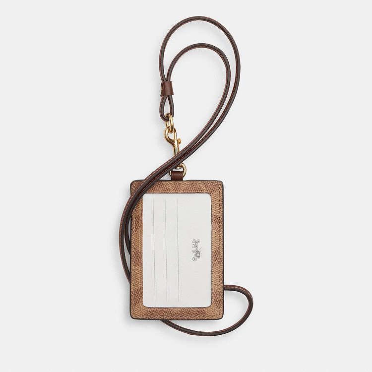 Lanyard COACH - Signature Marrón