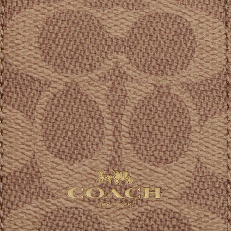 Lanyard COACH - Signature Marrón
