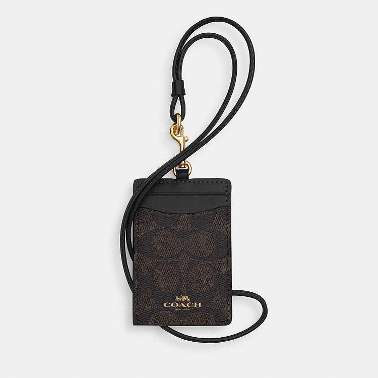 Lanyard COACH - Signature Dark Brown