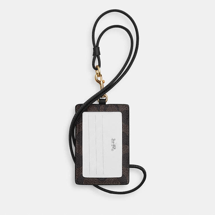 Lanyard COACH - Signature Dark Brown