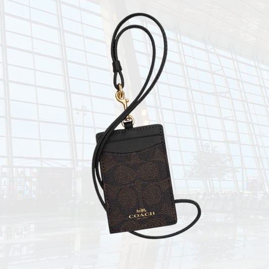 Lanyard COACH - Signature Dark Brown